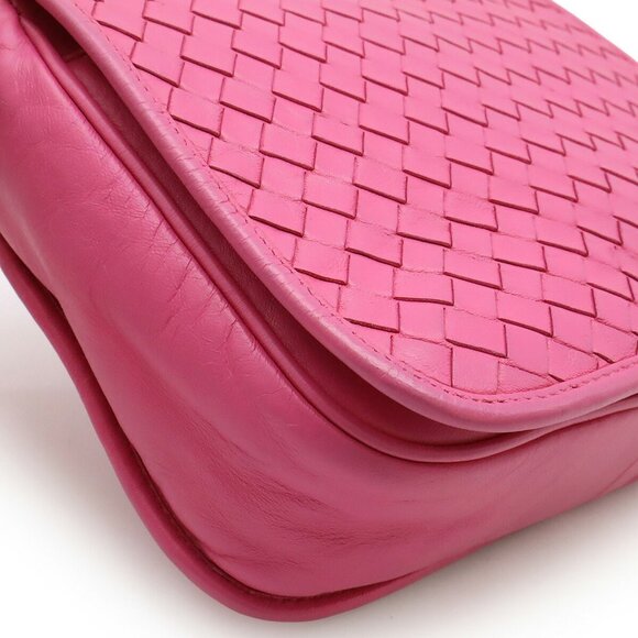 BOTTEGA VENETA Pink Leather Intrecciato Shoulder Bag - Picture 8 of 8